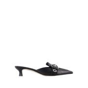 Zwarte leren puntige neus sandalen aeyde , Black , Dames