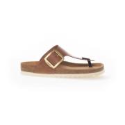 Cognac Leren Muiltje Sandalen Gabor , Brown , Dames