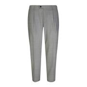 Relaxed Fit Wol Stretch Broek Eleventy , Gray , Heren