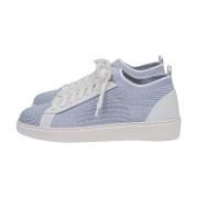 Gebreide en Suède Tennissneakers Eleventy , Blue , Heren