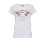 Witte Tee T-Shirt, Cool Model MOS Mosh , White , Dames