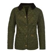 Groene gewatteerde jas met fluwelen kraag Barbour , Green , Dames