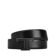 Zwart Omkeerbare Leren Riem Tijdloze Gesp Tod's , Black , Heren