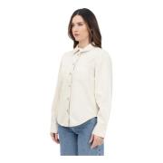 Beige Denim Overhemd met Lange Mouwen Only , Beige , Dames