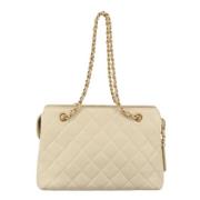 Pre-owned Leather handbags Chanel Vintage , Beige , Dames