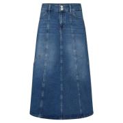 Denim A-lijn Rok - Blauw MOS Mosh , Blue , Dames