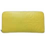 Pre-owned Leather wallets Loewe Pre-owned , Yellow , Dames