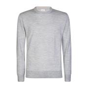 Merino Zijden Ronde Hals Sweater Eleventy , Gray , Heren