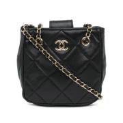 Pre-owned Leather shoulder-bags Chanel Vintage , Black , Dames