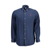 Blauw Katoenen Overhemd voor Mannen U.s. Polo Assn. , Blue , Heren