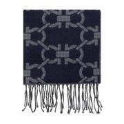 Wool scarf Salvatore Ferragamo , Blue , Heren