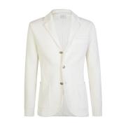 Katoen en Cashwool Jas Trui Eleventy , White , Heren