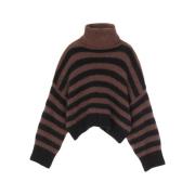 Hoge Hals Mohair Trui Alysi , Brown , Dames