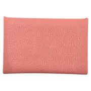 Pre-owned Leather wallets Hermès Vintage , Pink , Dames