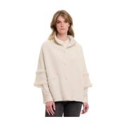 Cape met franje detail Rino&Pelle , Beige , Dames