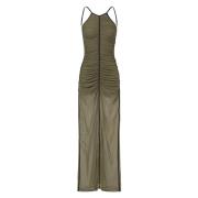 Gelaagde Maxi Jurk met Fijne Details Diesel , Green , Dames