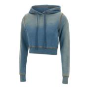 Blauwe Textuur Hoodie Dames Diesel , Blue , Dames