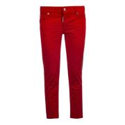 Rode 5 Zakken Denim Jeans Dsquared2 , Red , Dames