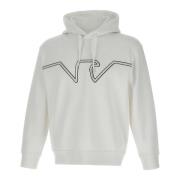 Witte Katoenen Sweatshirt met Capuchon Emporio Armani , White , Heren