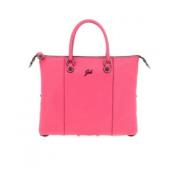 Omzetbare leren tas: Shopper, Satchel, Schoudertas, Rugzak Gabs , Pink...