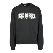 Katoenen Sweatshirt Diesel , Black , Heren