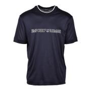 Lyocell Katoenen T-shirt Emporio Armani , Blue , Heren