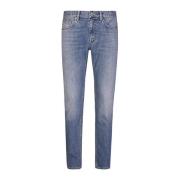 Denim 5-Pocket Broek Eleventy , Blue , Heren