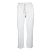 Katoen Elastaan Broek Eleventy , White , Heren