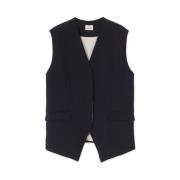 Lange Urban Daily Vest Alysi , Black , Dames