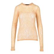 Elegante T-shirt met stretchstof Fabiana Filippi , Orange , Dames