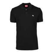 Katoenen Polo Shirt Diesel , Black , Heren