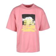 Katoenen T-shirt Diesel , Pink , Heren