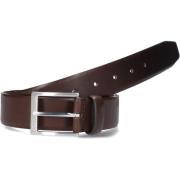 Donkerbruine Leren Riem Erron Hugo Boss , Brown , Heren