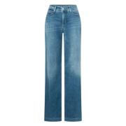 Wijde Pijp Jeans - Middenblauw MAC , Blue , Dames