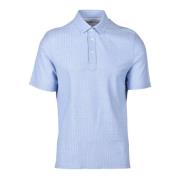 Zijde Blend Polo Shirt Brunello Cucinelli , Blue , Heren