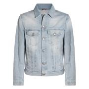 Lichte Denim Jas met 4 Zakken Brunello Cucinelli , Blue , Heren