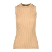 Katoenen Stijlvolle Top Sportmax , Beige , Dames