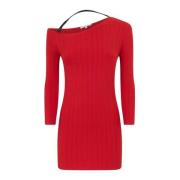 Rode Asymmetrische Top met Lange Mouwen Patrizia Pepe , Red , Dames