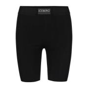 Zwarte Active Bermuda shorts in stretch viscose met logo Iceberg , Bla...