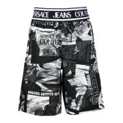 Katoenen Bermuda Shorts Versace Jeans Couture , Black , Heren