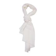 Kasjmier Zijde Wol Sjaal Contrast Eleventy , White , Dames