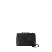 Chevron Kleine Schoudertas in Zwart Tory Burch , Black , Dames