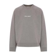 Grijze Oversized Katoenen Trui met Borduursel Maison Kitsuné , Gray , ...