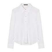 Katoenen Tuniekblouse met Gouden Knopen Luisa Cerano , White , Dames