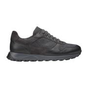 Herensneaker van leer en wollen stof | houtskoolgrijs Doucal's , Gray ...