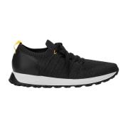 Heren sneaker van stof en leer | zwart Doucal's , Black , Heren