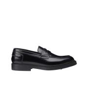 Heren leren Penny loafer | zwart Doucal's , Black , Heren