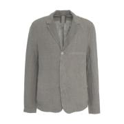 Grijze Linnen Blazer Single-Breasted Elegante Stijl Transit , Gray , H...