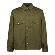 Katoenen overshirt in khaki groen Saint Laurent , Green , Heren