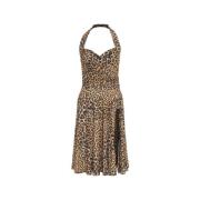 Bruine Midi Flared Jurk Cayla Norma Kamali , Brown , Dames